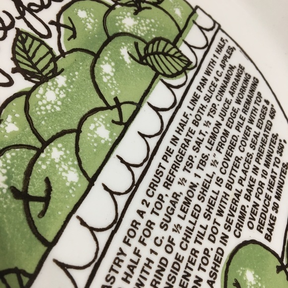 Vintage Apple Pie Recipe Pie Plate bakeware - Picture 13 of 16